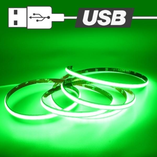 USB전원타입 COB 슬림 면발광 LED바 그린LED 길이선택가능