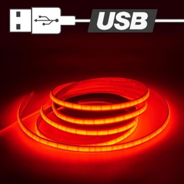USB전원타입 COB 슬림 면발광 LED바 레드LED 길이선택가능