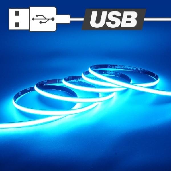 USB전원타입 COB 슬림 면발광 LED바 아이스블루LED 길이선택가능