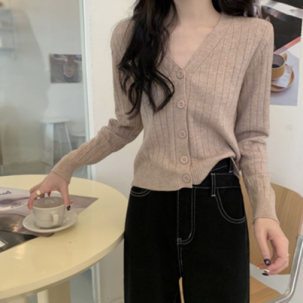 모던 골지 브이넥 니트 가디건 11color