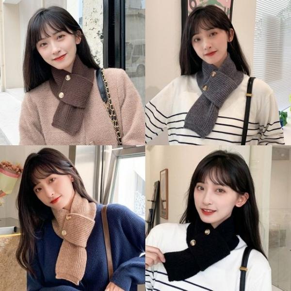 데일리 투단추 여성 니트 머플러 목도리 쁘띠 가을 겨