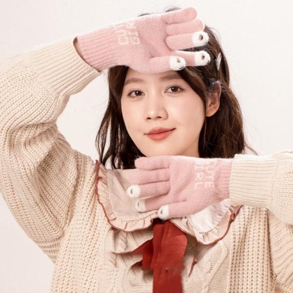 [별별창고] 스마트폰터치 여성장갑 니트 손가락 구멍 핑거리스