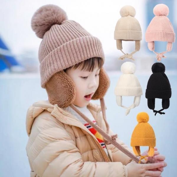 아동 귀마개 털방울 비니 모자 니트 귀도리 유아 키즈 모자 방한 겨울 어린이