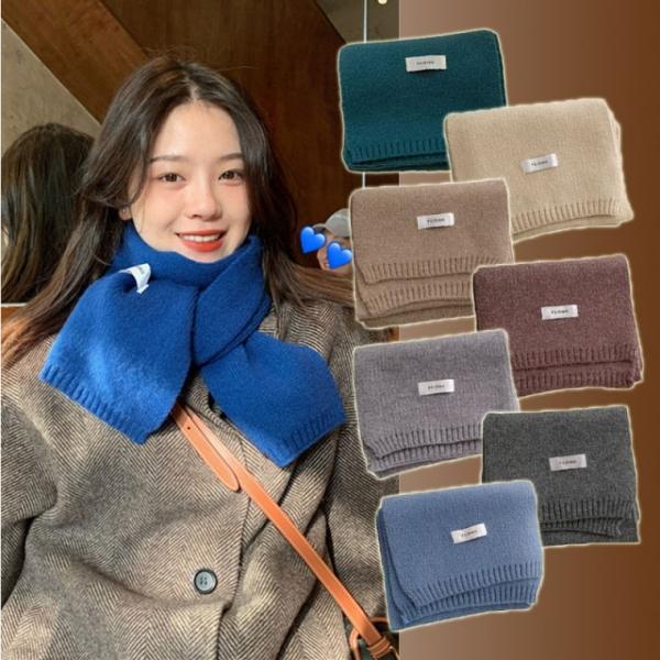 머플러 쁘띠목도리 겨울용 니트머플러 심플 디자인 부드러운 넥워머 방한용 데일리 목도리 160*26cm KK389