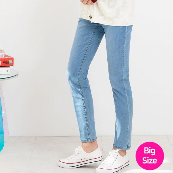2L-SIN 800-44 남자빅사이즈스판슬림일자라이트블루청바지