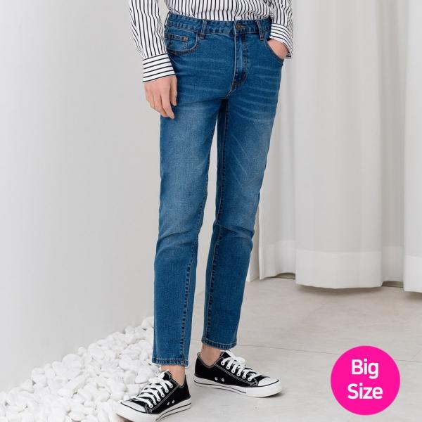 2L-SIN 800-33 남자빅사이즈스판슬림일자블루청바지