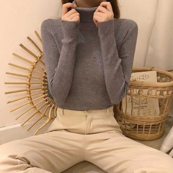 니트 목티 목폴라 무지 골지 긴팔 데일리 이너 겨울