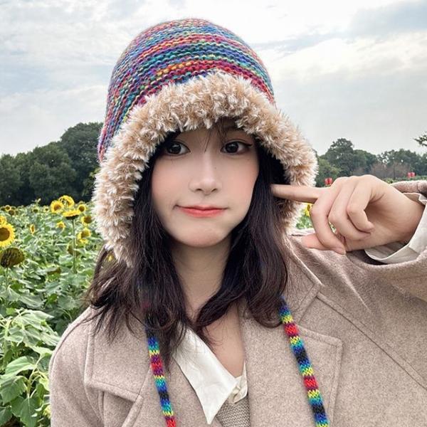 니트모자 퍼 귀달이모자 겨울 털모자 벙거지모자
