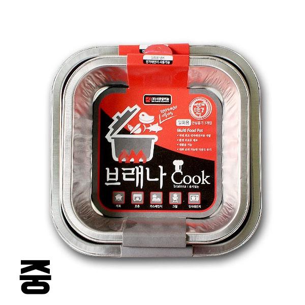 IS 브래나 쿡 사각 다기능 멀티냄비 3매 중
