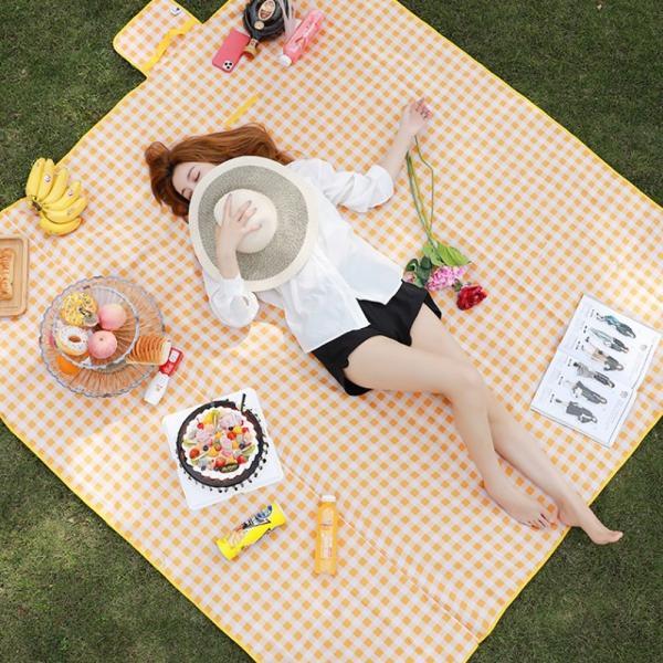 접이식 피크닉 매트(옐로우 체크)