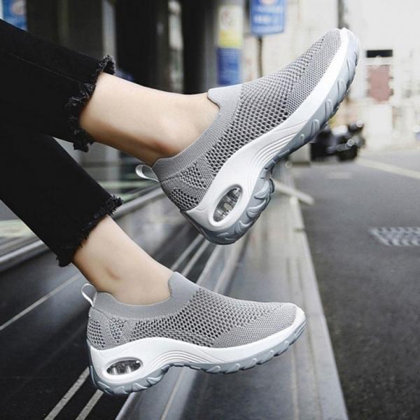 여자 2컬러 에어쿠션 플라이니트 메쉬 운동화 조깅화