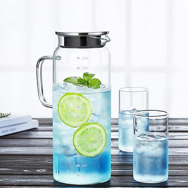 SOHOME 내열유리 스텐 손잡이물병 1.3L