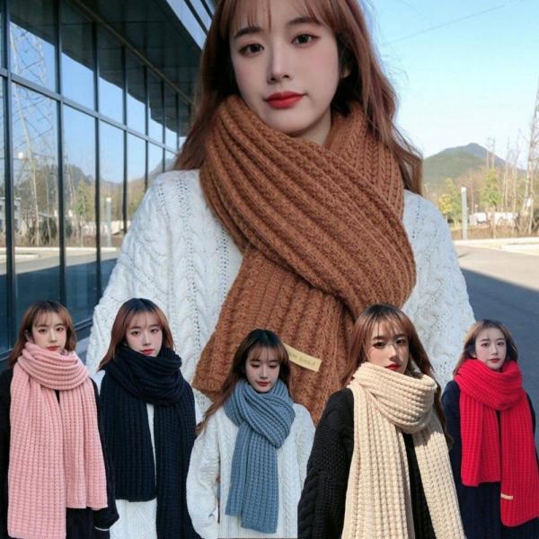 포근 니트목도리 한 여자 남자 공용 도톰 보송보송 머플러