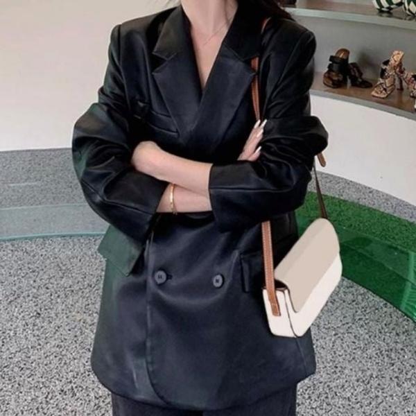 여성 페이크 레더자켓 레자점퍼 빈티지  아우터