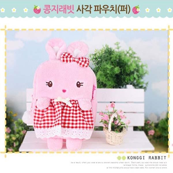 콩지래빗 사각 파우치(퍼)