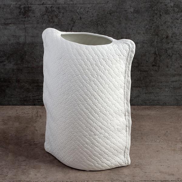 IS 라탄 체크 도자기 인테리어 화병(17.5cm)