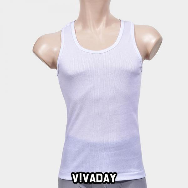 VIVADAY-SC381 x자 골지형 남성 나시티
