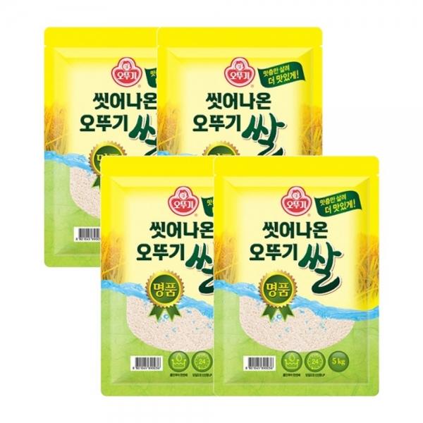 씻어나온 오뚜기쌀 명품 5KG 4개