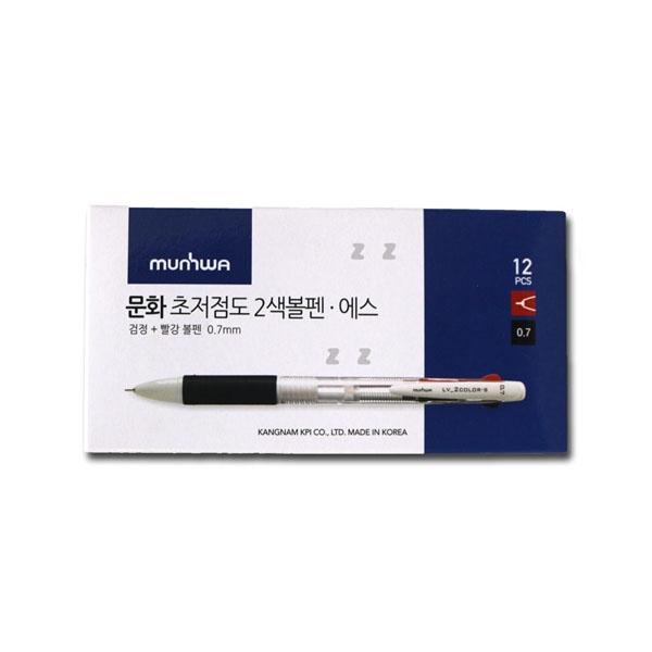 IS 문화 초저점도 2색볼펜 에스 12p