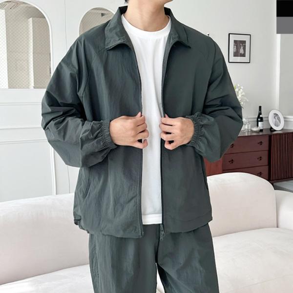 GQQ SF1033M 남자 오버핏 하프넥 집업 바람막이 나일론 자켓