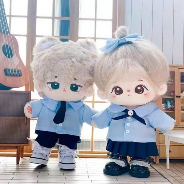 20cm 인형옷 교복세트셔츠 바지 치마 인형 유니품 아이돌 옷 자켓솜 정장스타일 애착 인형 만들기 교복