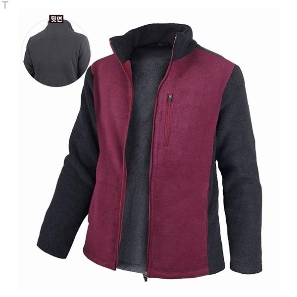 후끈 플리스 배색 집업 자켓