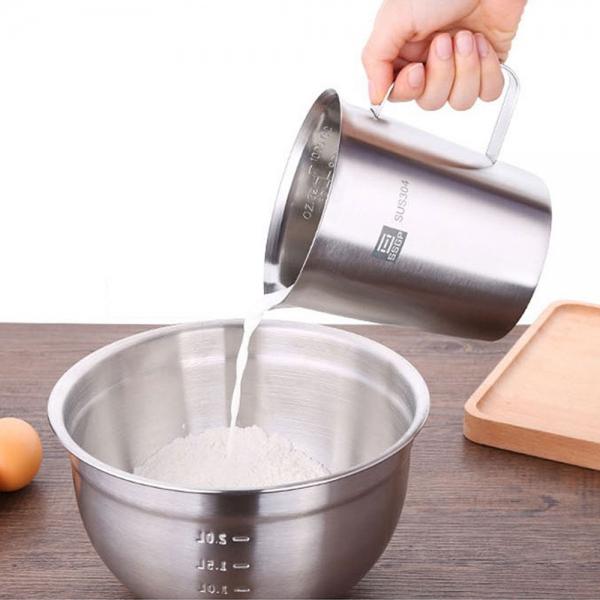 북유럽 스텐 손잡이비커 이유식 계량컵 1000ml