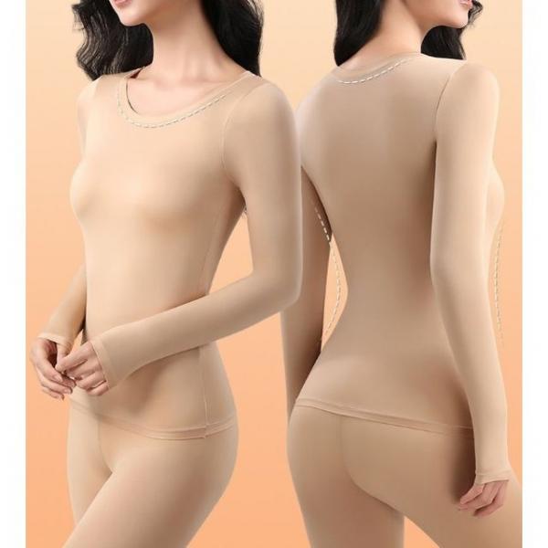 여성 컵내장 부드러운 스판 내복 상의 하의 세트 1P 겨울 보온 이너웨어