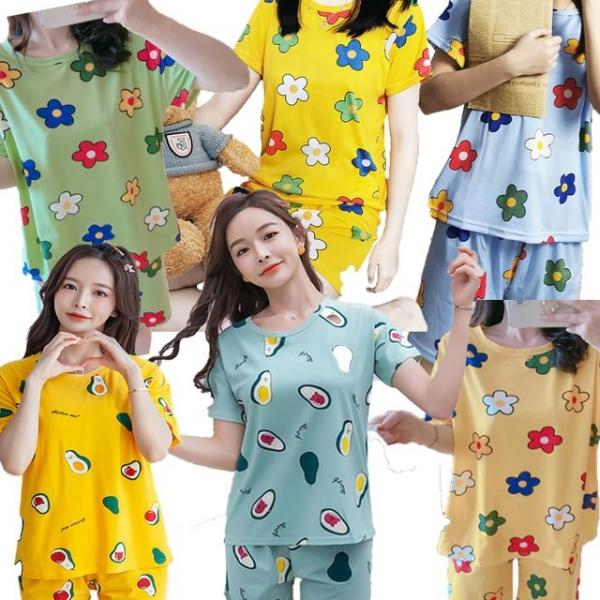 반팔 잠옷 홈웨어 여름 파자마 실내복 수면 상하복