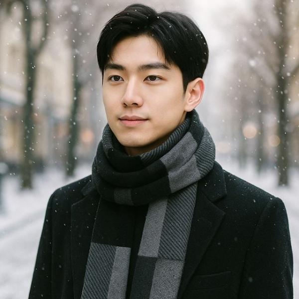 겨울목도리 엠제이 체크 머플러