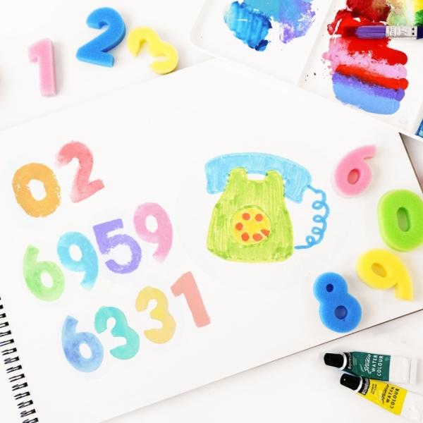 도장찍기 숫자 스펀지도장