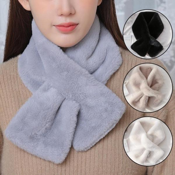쁘띠 퍼 목도리 여성용 겨울 머플러