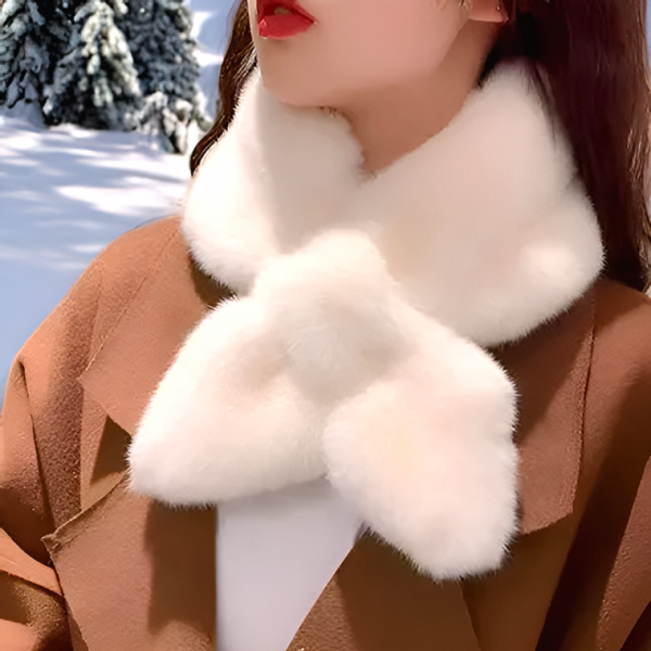 여성 퍼 목도리 머플러 쁘띠목도리 털목도리 퍼목도리 아이보리 1p