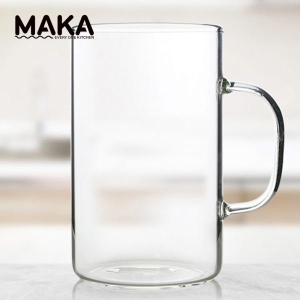 [마카] 내열유리 일자 손잡이 머그컵 530ml M7