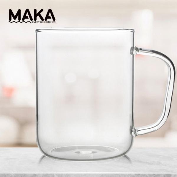 [마카] 내열유리 일자 손잡이 머그컵 430ml M4