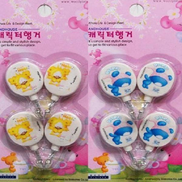 타원 캐릭터 벽후크 4P 랜덤발송 부착행거