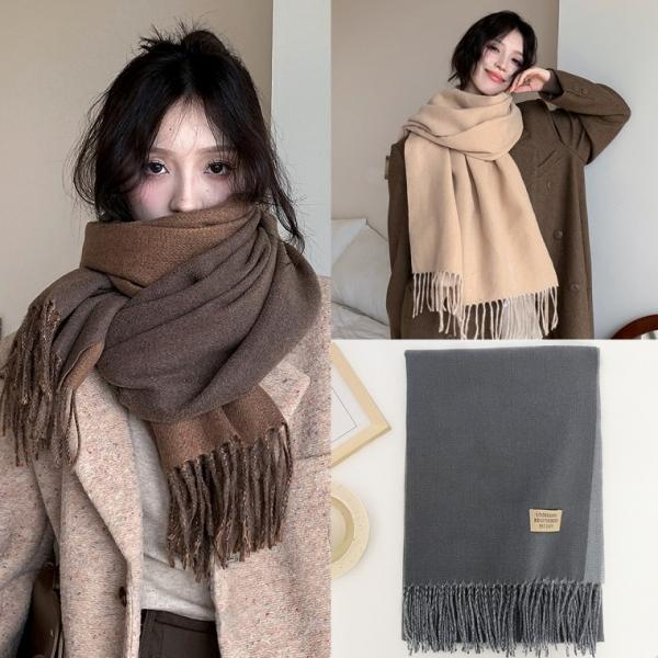 캐시투톤목도리 여성 머플러 겨울 데일리 수술 넥웨어