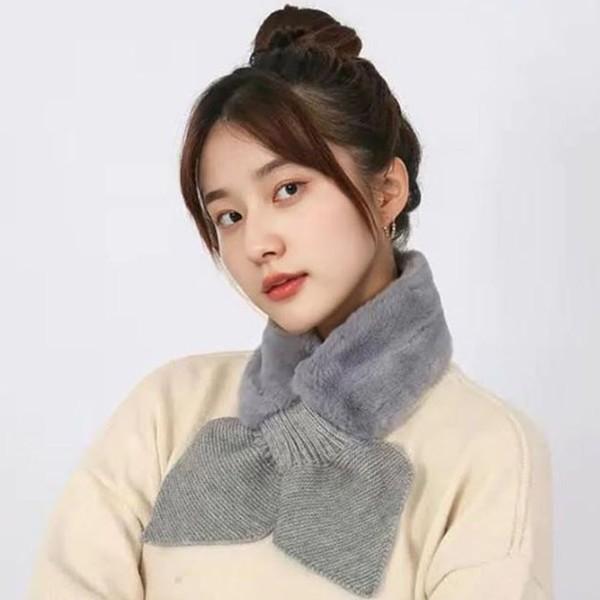 고급스러운 라운딩퍼 예쁜 머플러 겨울 방한 패션 코디 데일리 캐주얼 여성 소프트한 소재