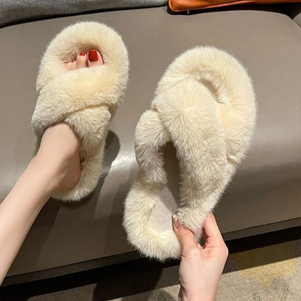 겨울 밍크 퍼 실내화 굽2cm 털 슬리퍼 사무실 병원 논슬립 거실화 네일샵