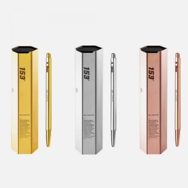 모나미 153 볼펜 골드 화이트골드 0.7mm 검정 / 146.4*8.8mm 22g