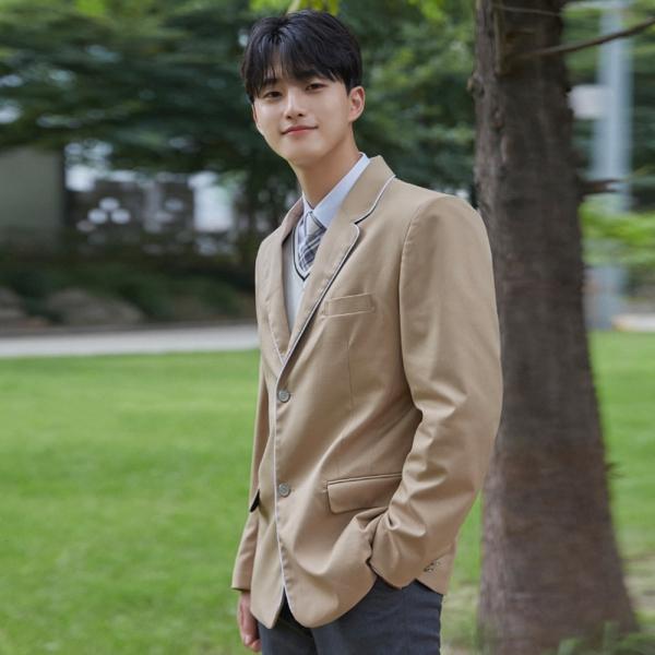 교복몰 베이지 흰줄라인 남자자켓 교복 학생복