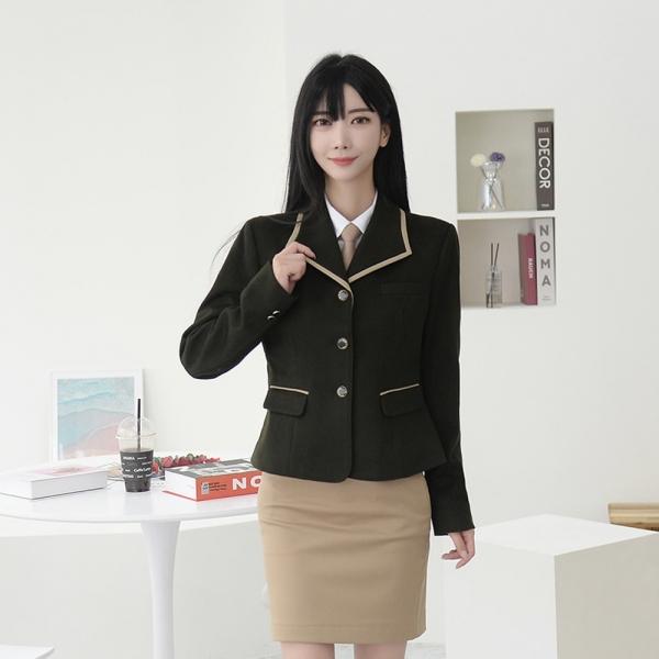 교복몰 카키 베이지라인 여자자켓 교복 학생복