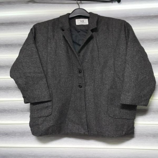 F220629-02 모직 네모포켓 베이직 롱 코트 자켓 y2k