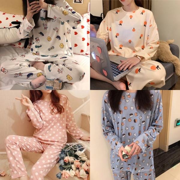 [도매라인]*봄 가을파자마 긴팔세트 간절기잠옷 여성파자마 긴팔 상하세트 홈웨어 가을겨울 잠옷