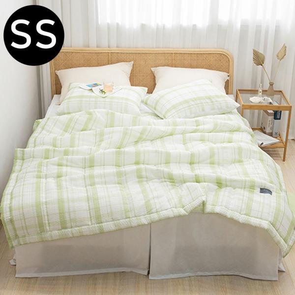 해피니 샤브레 여름 간절기 이불 베개커버세트 슈퍼싱글 SS (올리브 그린) (베개솜 별매)