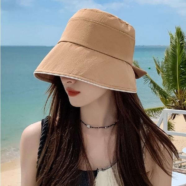 [이거찜] 자외선차단 리본 버킷햇 양면벙거지모자 봄여름모자 벙거지모자