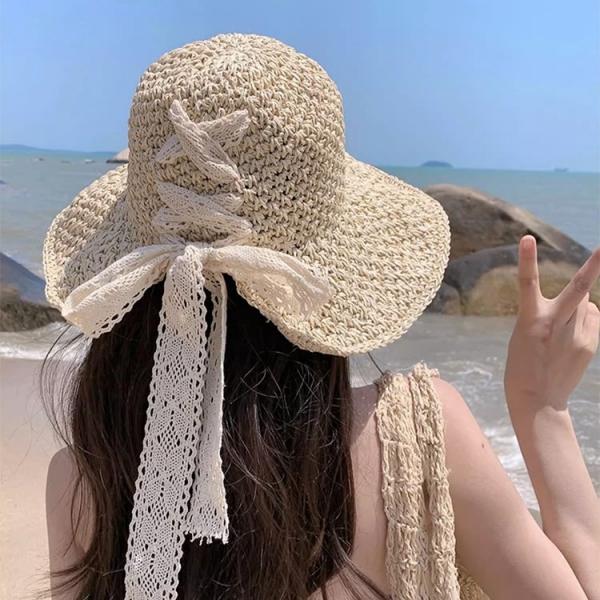 프렌치아 레이스 리본 버킷햇 모자   벙거지모자 선캡 여름모자 봄모자 가을모자 바캉스 니트모자 버킷햇