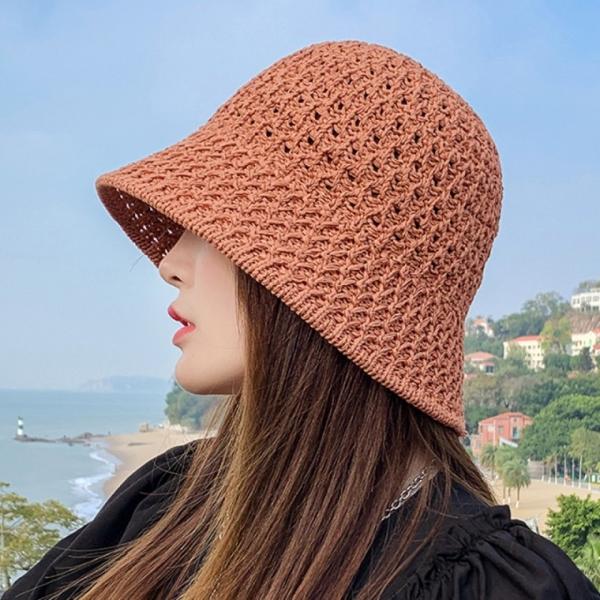봄 여름 가을 물결꽈배기 II 시원한 밀짚모자 해변모자 여성 여자 모자 버킷햇