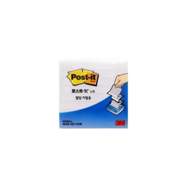 3M 포스트잇 노트 팝업리필 KR-330-L 화이트라인