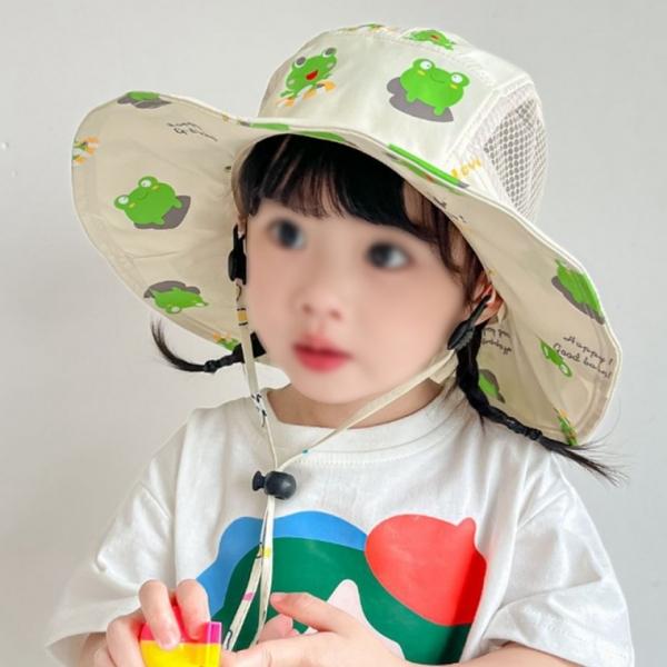 유아 아동 어린이 개구리호루라기 메쉬챙 봄 여름 가을 자외선차단 챙모자 돌돌이 머리띠 귀여운모자